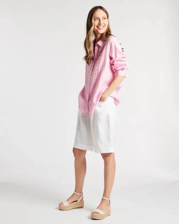Yarra Trail Shirt  YT25S4153 Linen Peony Pink Womens
