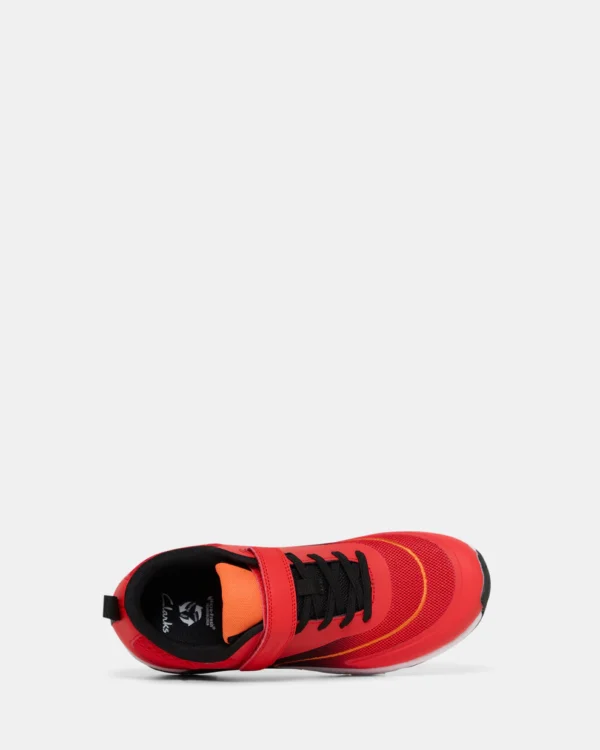 CLARKS NORTH RED/BLACK BOYS SNEAKER - Image 4