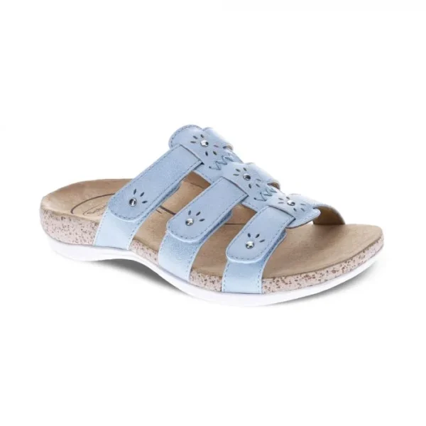 Scholl Womens Andrea Slide Sandal Light Blue