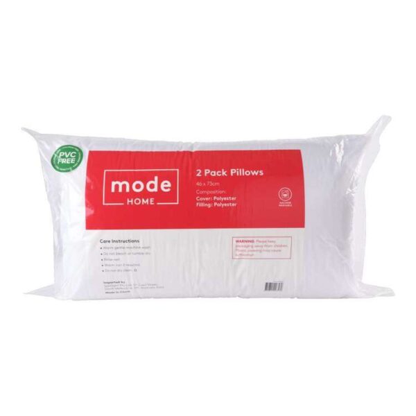 Mode Home Pillow 2 Pack White Standard