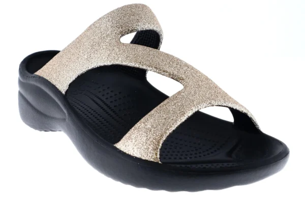 Dawgs Glitter Rose Gold/Black Womens Z Sandal