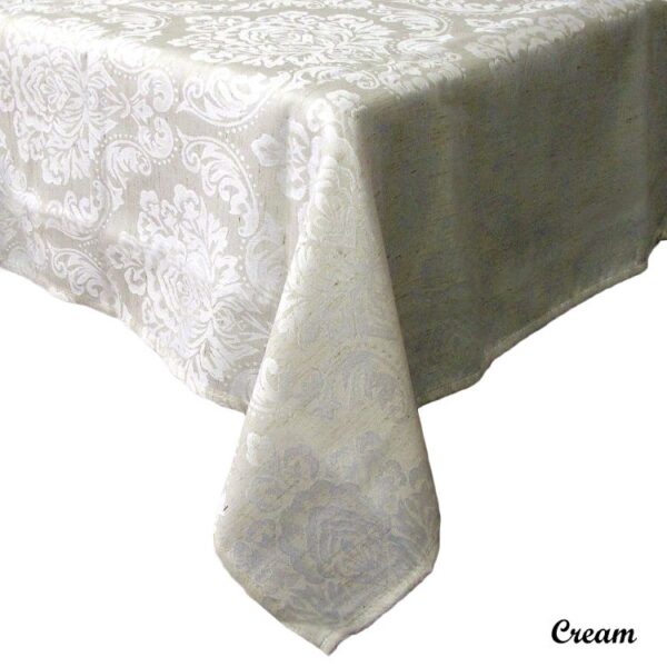 Royale Damask Jacquard Linen Polyester Table Cloth - Image 2