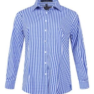 Pilbara Blue and White Gingham, Long Sleeve Shirt RMPC003