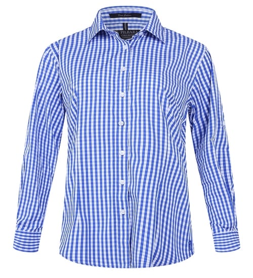Pilbara Blue and White Gingham, Long Sleeve Shirt RMPC003