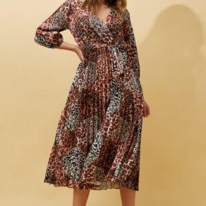 Caroline Morgan Bottega Moda Animal Print Midi Dress Made in Italy