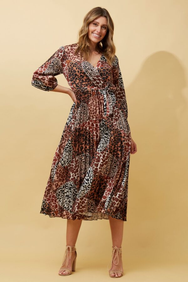 Caroline Morgan Bottega Moda Animal Print Midi Dress Made in Italy