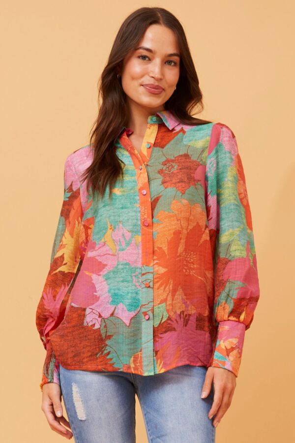 Caroline Morgan Orange Long Sleeved Shirt