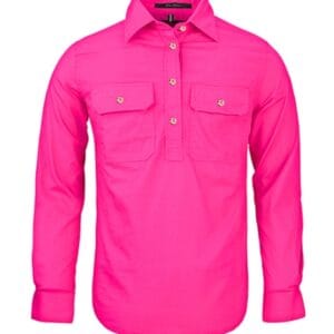 Pilbara RM300CF Womens Closed Front L/S Shirt - Fuschia