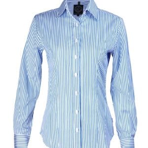 Pilbara RMPC013 Ladies L/S Shirt Blue- White