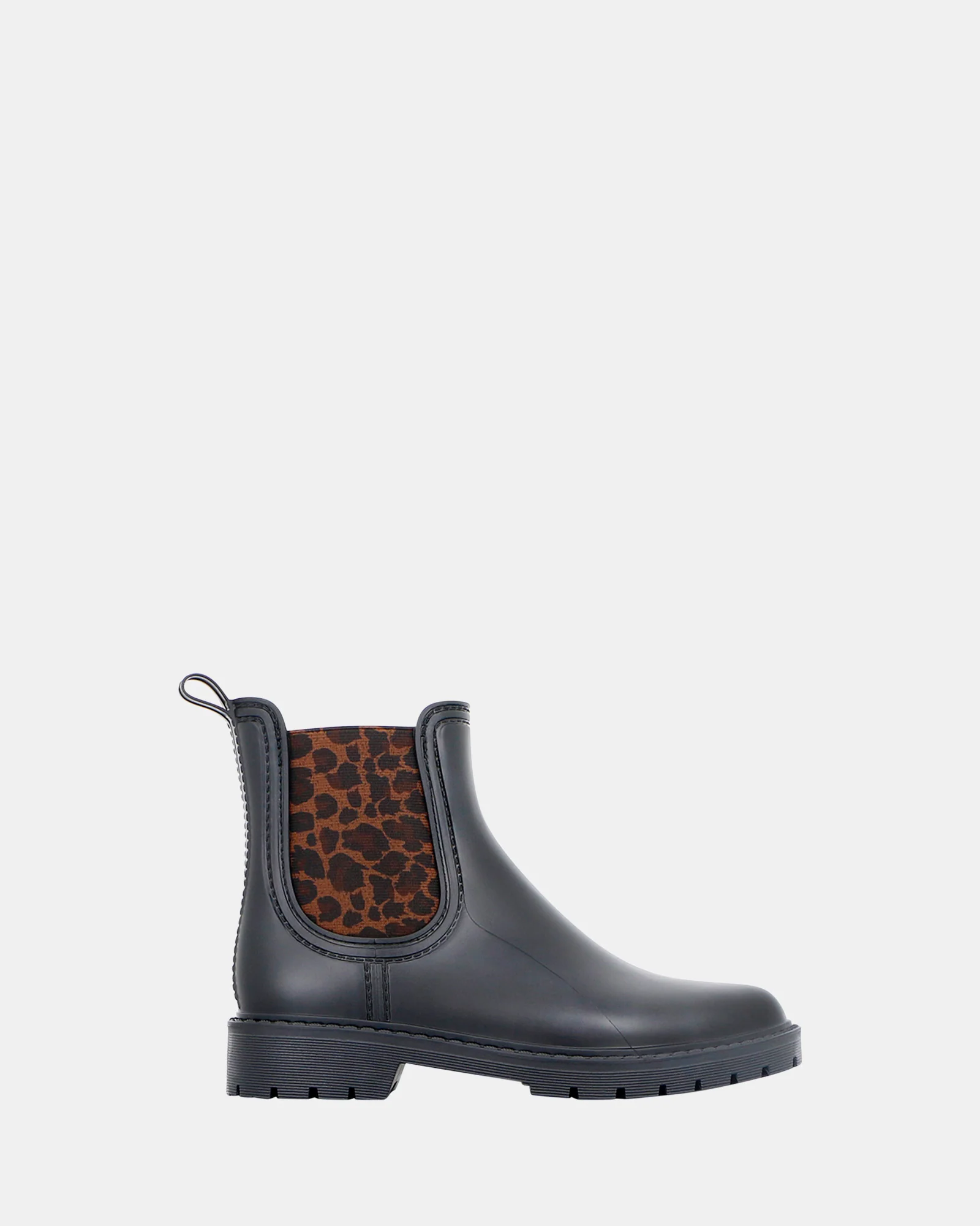 Jellies Malea Ladies Black/Leopard Mud Boots
