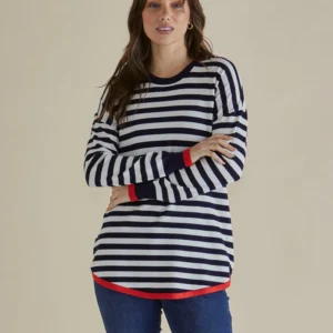 Betty Basics Sophie Knit Jumper - Navy Stripe