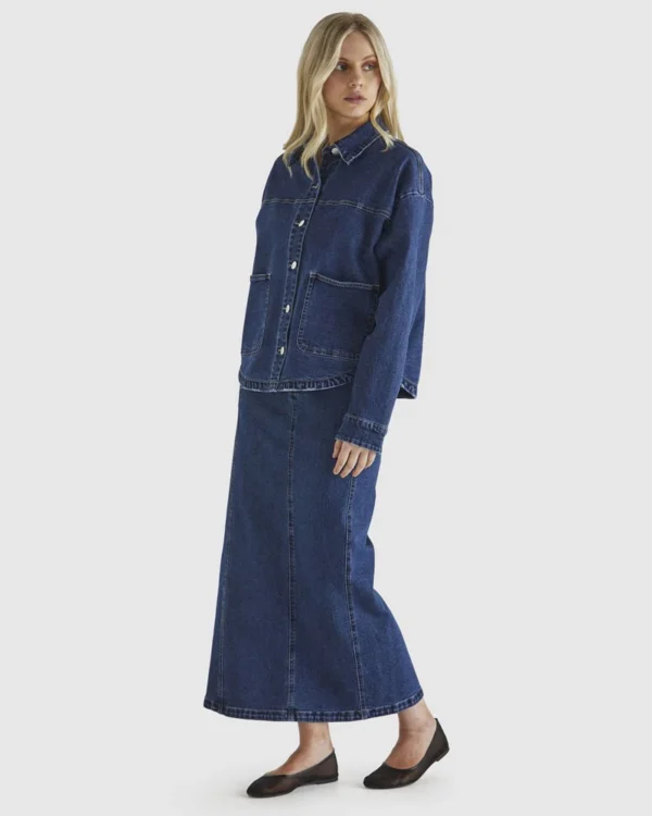 Sass Marza Denim Skirt - 78 Wash - Image 4