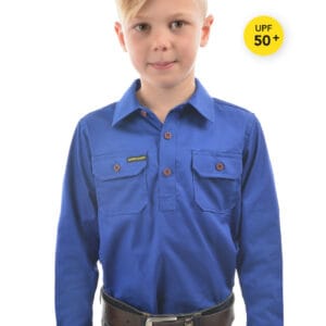 Hard Slog by Thomas Cook Kids Half Placket Royal Blue