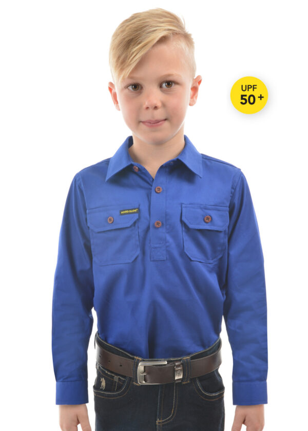 Hard Slog by Thomas Cook Kids Half Placket Royal Blue