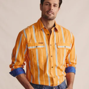 Kidman Armstrong Full Plackart Workshirt Orange