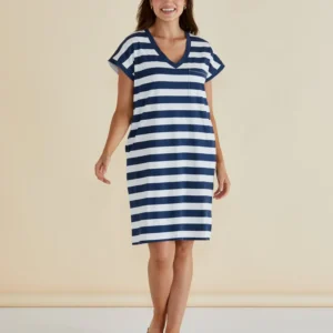 Betty Basics Navy Bold Stripe Zena T-Shirt Dress
