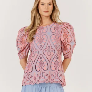 Fate and Becker Bianca Top Pink/Blue