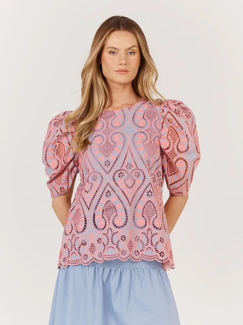 Fate and Becker Bianca Top Pink/Blue