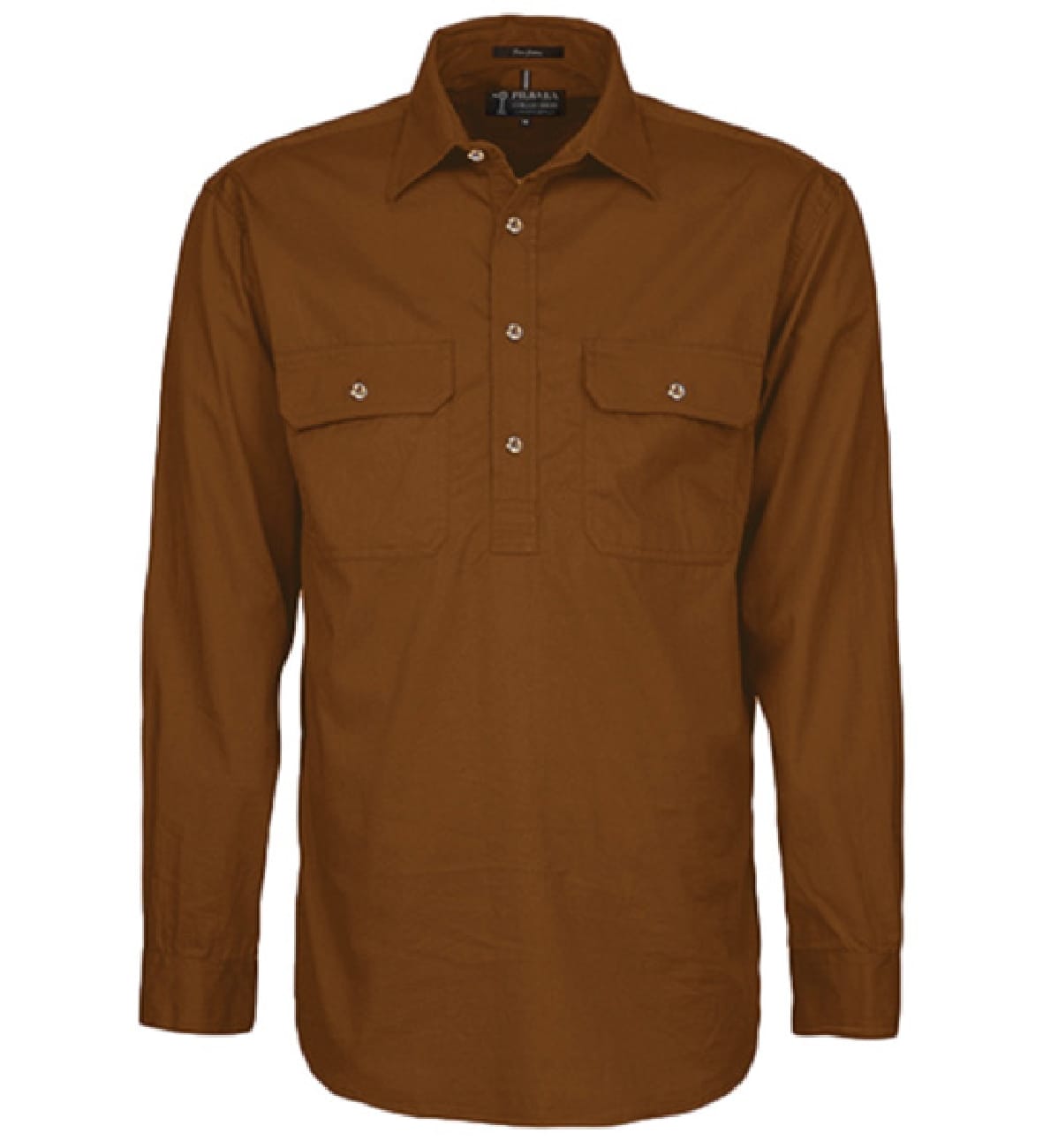 Pilbara Shirt Men's Closed Front L/S Terracotta