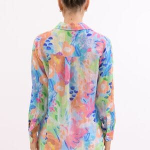 Worthier Asta Linen Print Shirt Watercolor