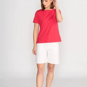 Vassalli Boat Neck Top Cherrry