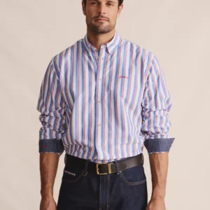 Kidman Dexter Long Sleeve Mens Mid Blue Shirt