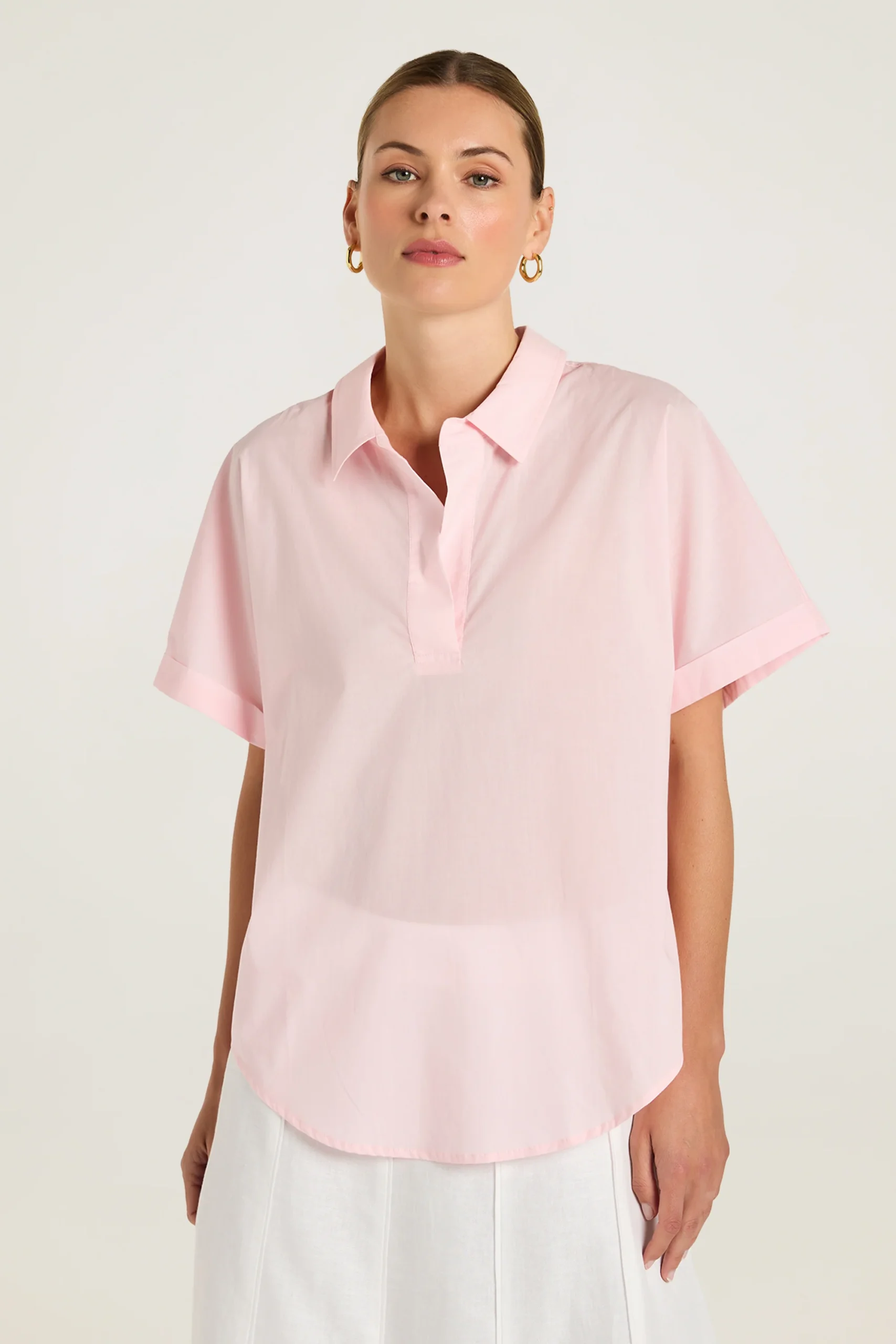 Yarra Trail Womens Cotton Shirt Sorbet