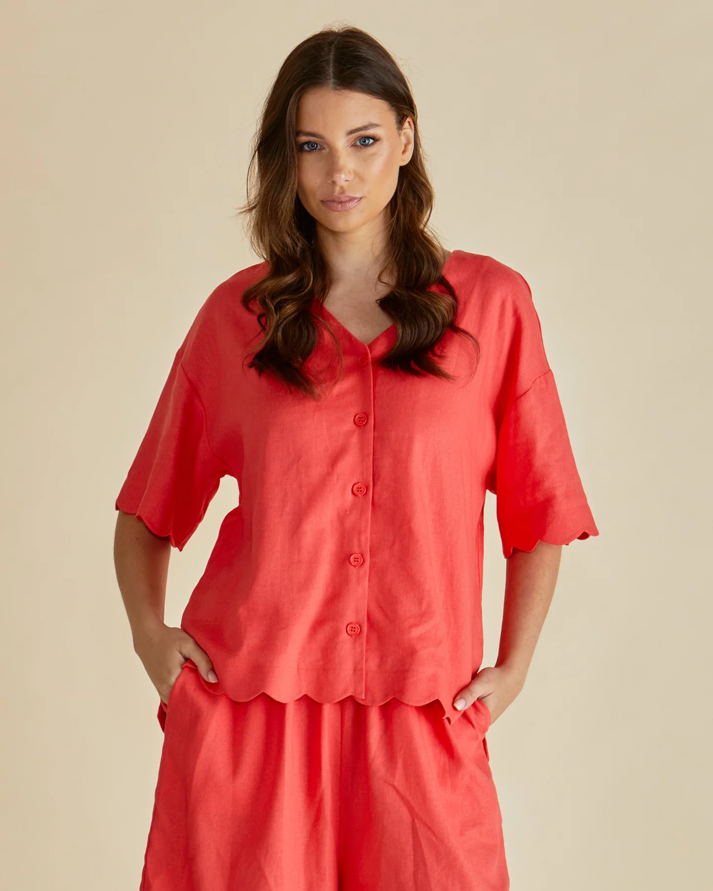 Betty Basics Scarlett Shirt Red