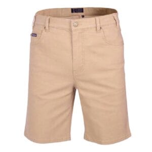Pilbara Collection Mens Cotton Stretch Jean Short Wheat
