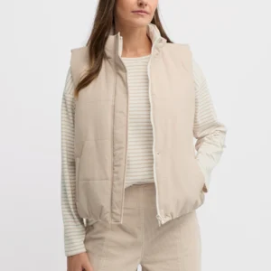 Yarra Trail Levity Puffer Vest Almond/Ecru