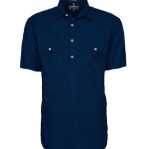 Pilbara Men's Closed Front S/S French Navy