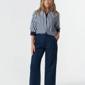 Goondiwindi Women's Dark Navy /White Shirt 3/4 Sleeve