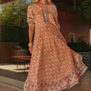 Adrift Bonnie Umbrella Dress in Heritage