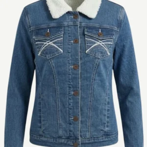 Outback Women's Embroided Denim Sherpa Jacket
