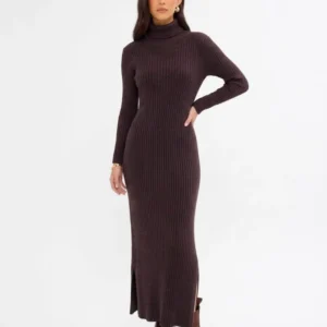 Outback Women's Dress Espresso Ribbed Knit