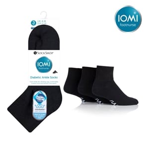 IOMA Diabetic Non-Binding Socks UK9-11 Ankle Length 3 Pairs