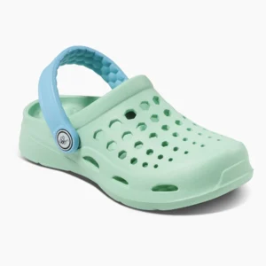 joybees' Solid Hyper Mint Capri Kids Croc