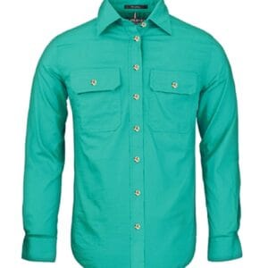 Pilbara Women's Open Front L/S Shirt Jade