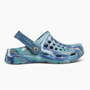 joybees' Kids Active Clog Marbled Rapid Blue