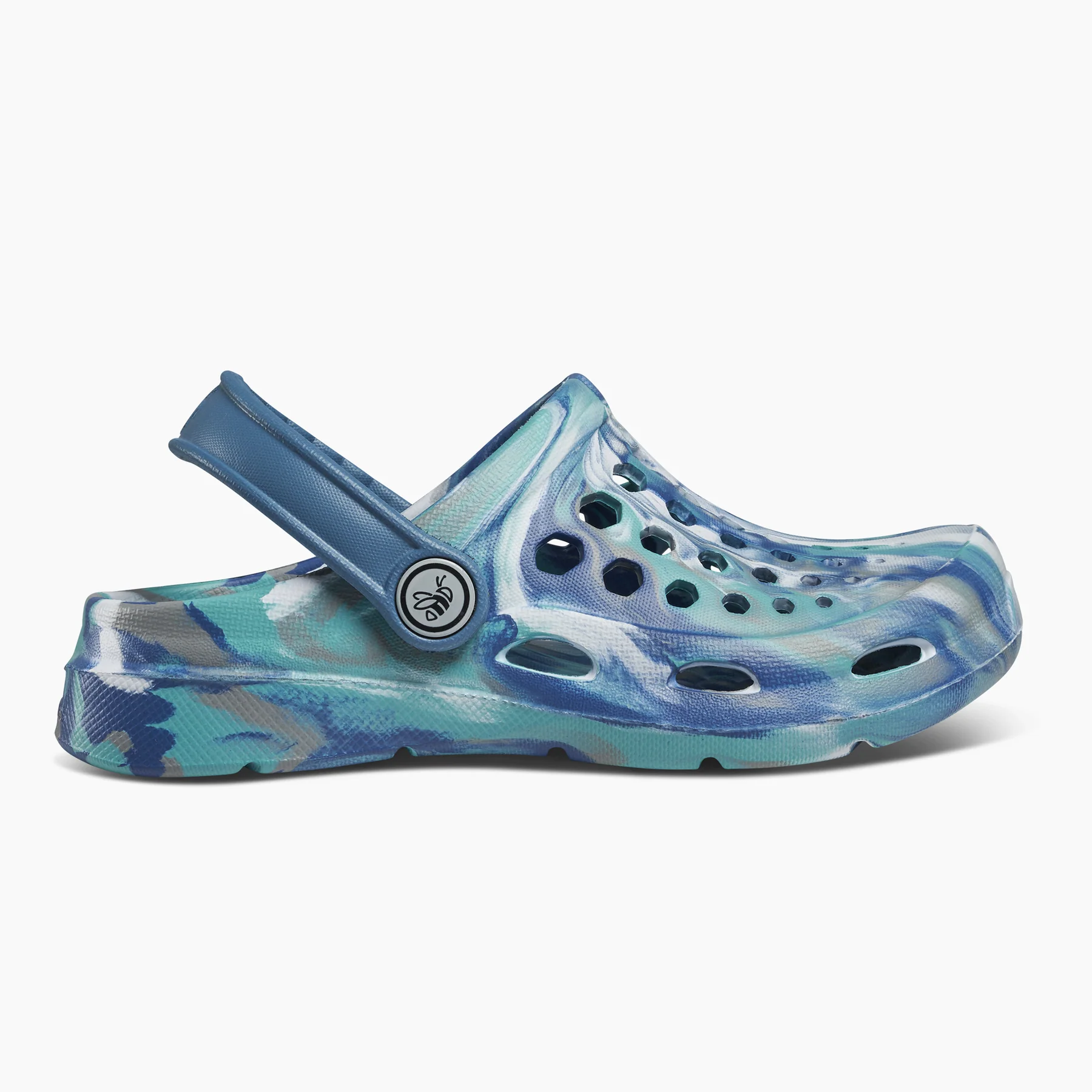 joybees' Kids Active Clog Marbled Rapid Blue