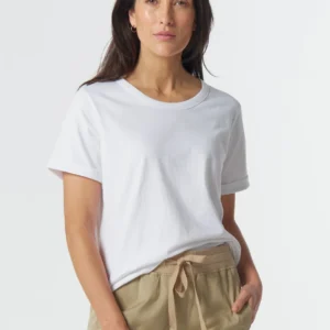 Goondiwindi Cotton Roll Cuff Tee White