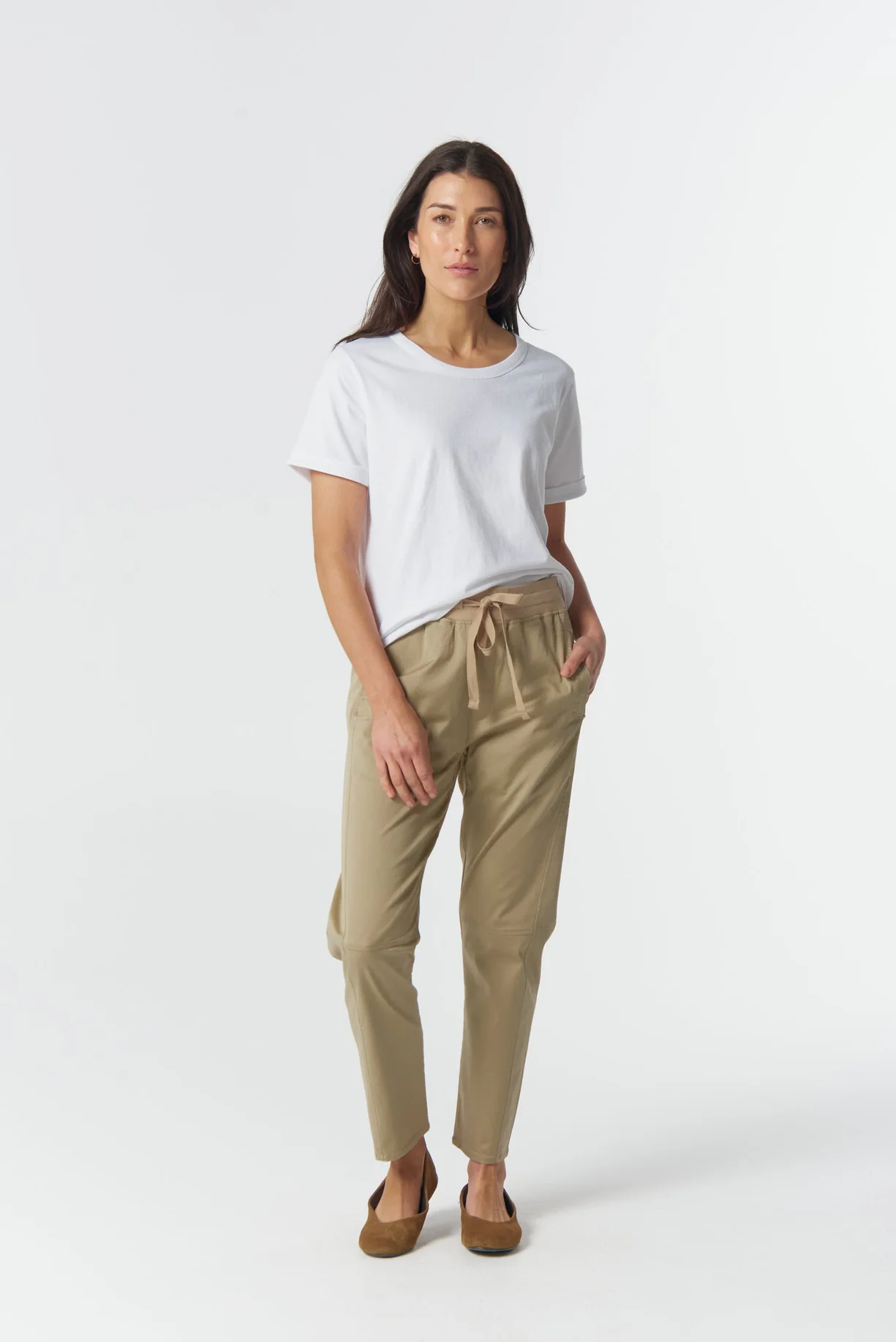 Goondiwindi Cotton Roll Cuff Tee White - Image 2