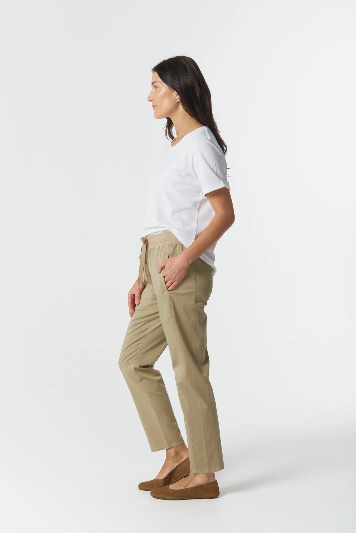 Goondiwindi Cotton Roll Cuff Tee White - Image 3