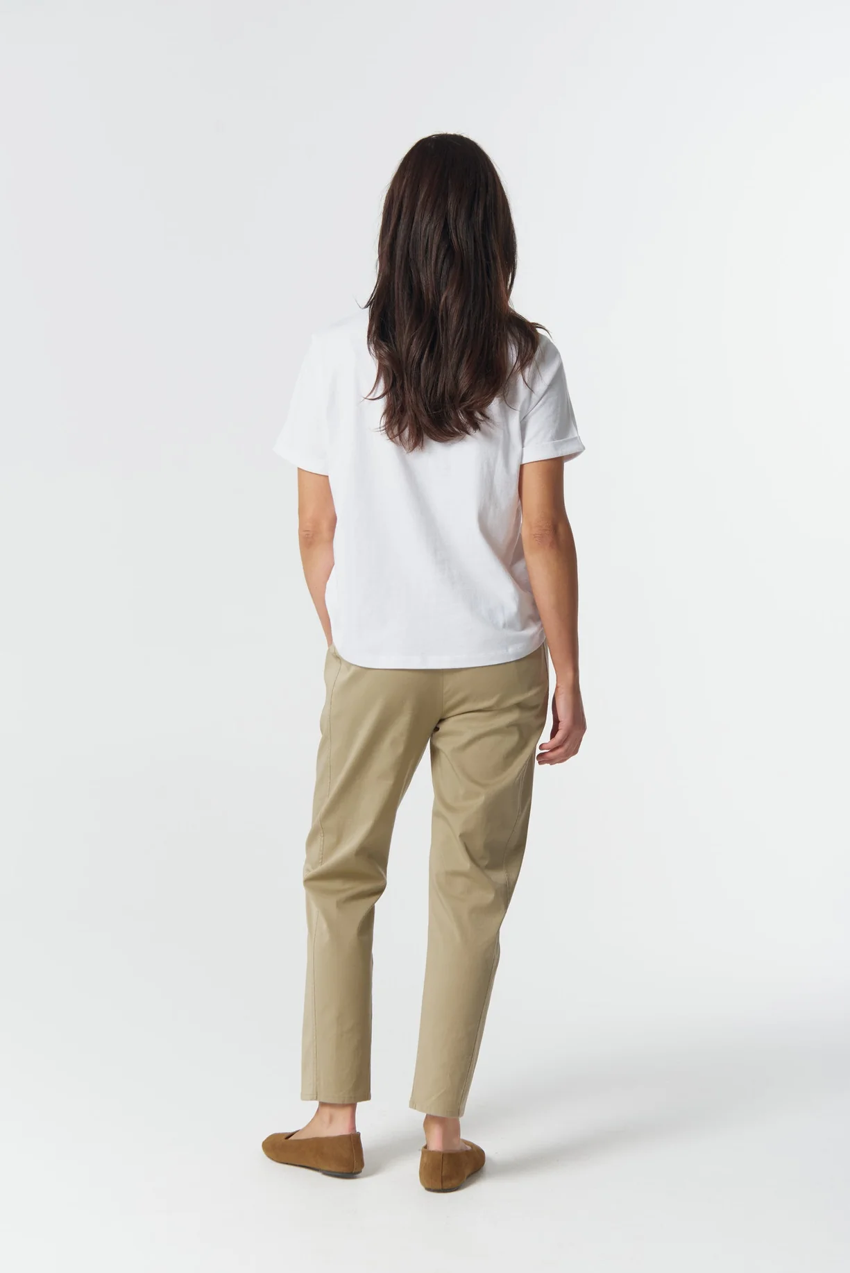 Goondiwindi Cotton Roll Cuff Tee White - Image 4