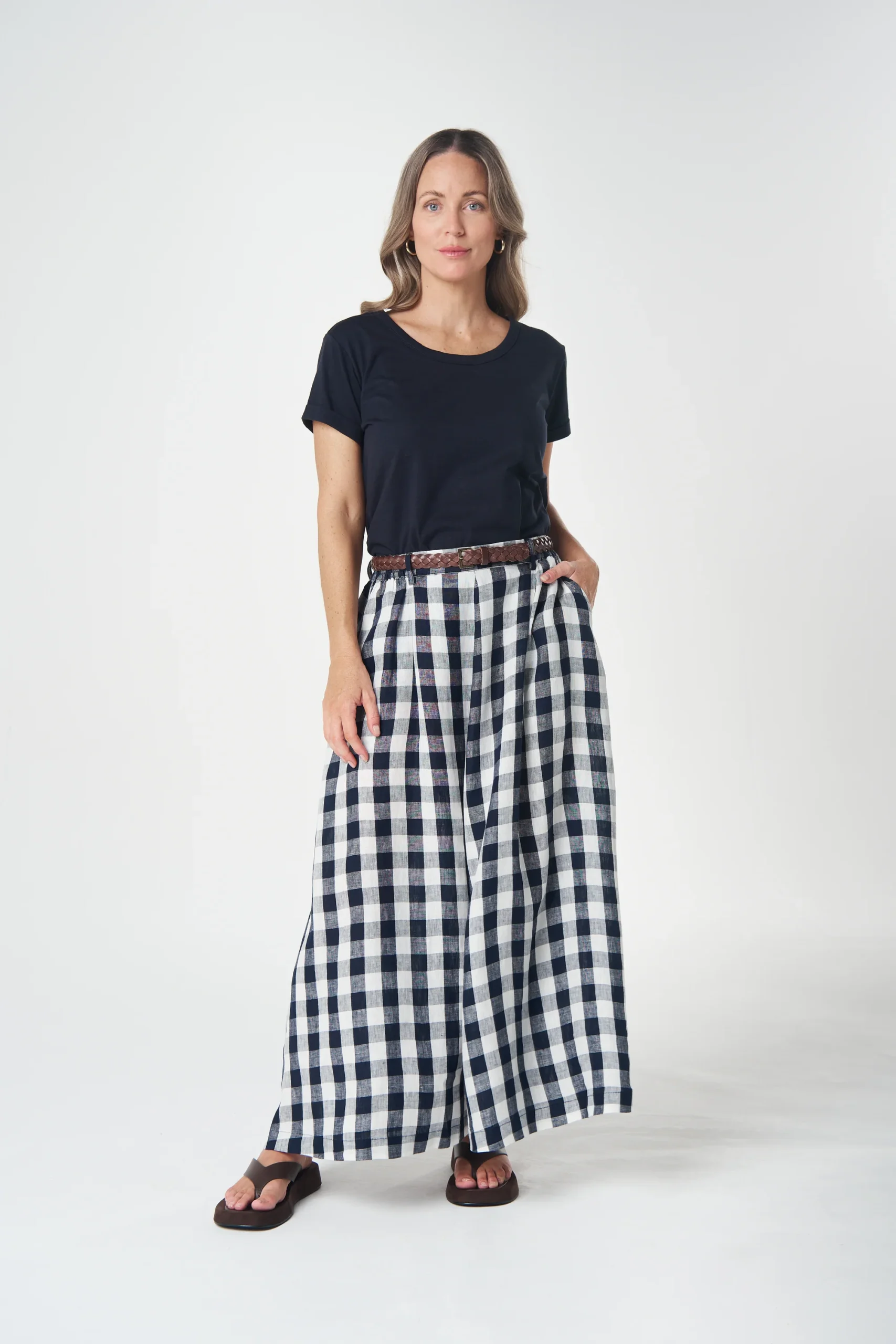 Goondiwindi Cotton Field Linen Maxi Skirt - Dark Navy
