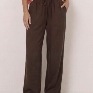 Worthier Cupro Elastic Waist Pant Chocolate