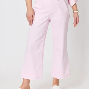 Gordon Smith Hudson Crop Denim Jean Pale pink