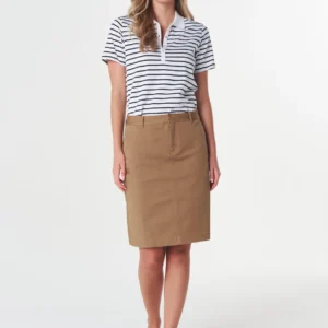 Goondiwindi Cotton Fairway Cotton Stretch Skirt Brass