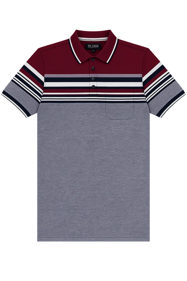 Pilgrim Men's Polo Striped Red/Black/White
