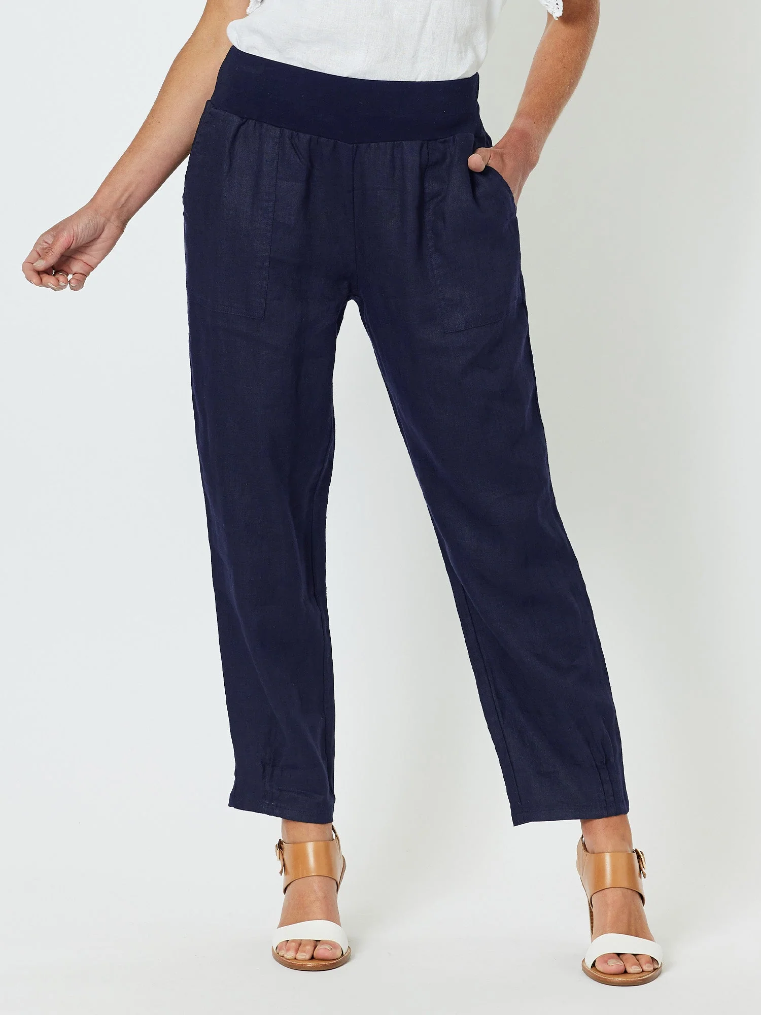 Gordon Smith Sarah Linen Pant navy